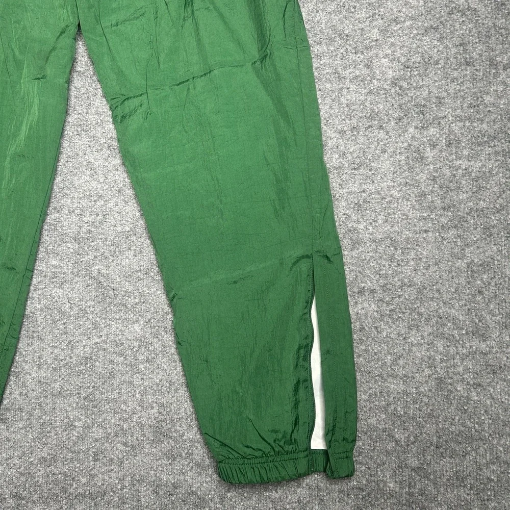 Vintage 90's Reebok Nylon‎ Track Pants Size Medium Green Logo Embroidered